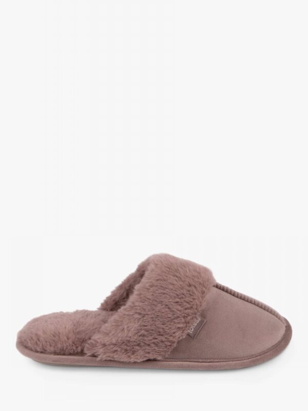 Velour Mule Slippers Mink L