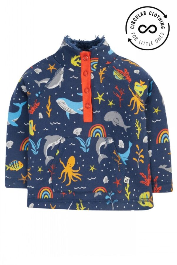 Little Raglan Snuggle Fleece Navy 12-18M