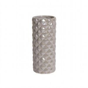 Small Grey Geometric Cylinder Vase 23Cm
