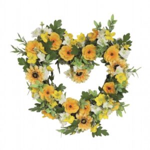 Heart Wreath Yellow Orchid 45Cm