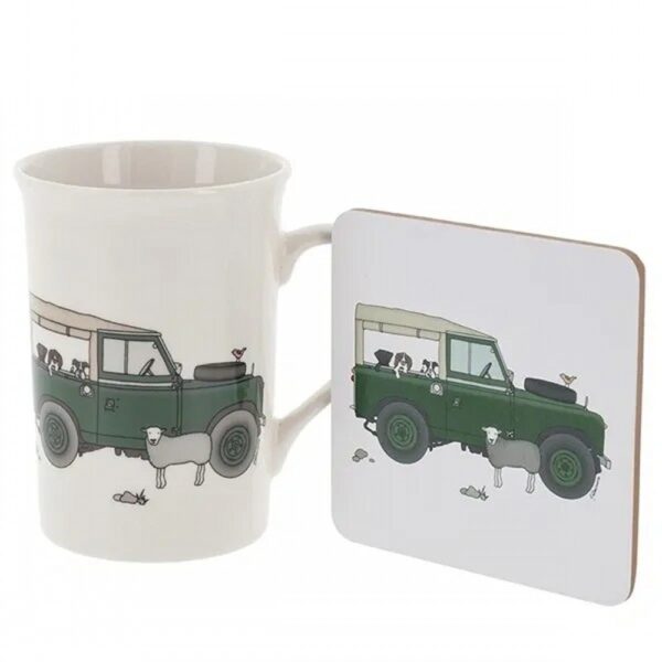 Emma Lawrence Green Land Rover Mug & Coaster