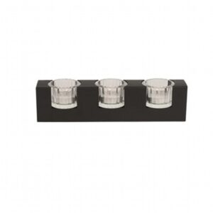 Triple Tealight Holder Black