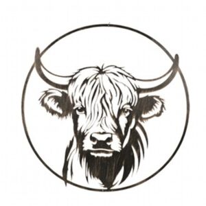 Highland Cow Wall Art Brz 60Cm
