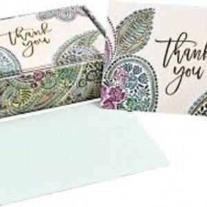 Thank You Note Watercolor Paisley