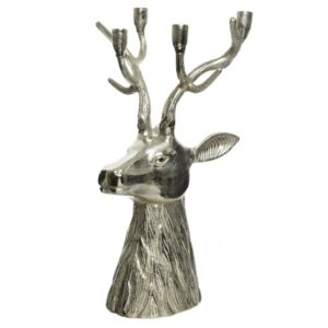 Candleholder Aluminium Deer With Antl