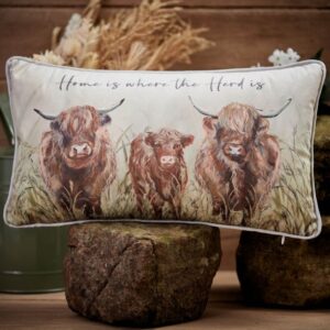 Highland Cow Velour Cushion