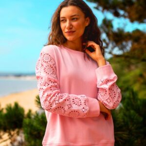 Broderie Crew Neck Sweat