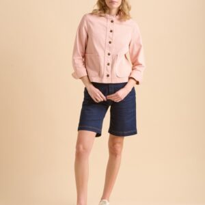 Frill Neck Denim Jacket