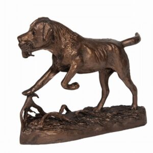Gundog Retrieving Duck Bronze
