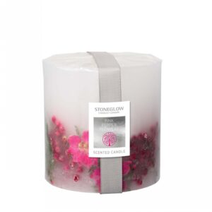 Nature'S Gift Pillar Candle Pink Pepper Flowers