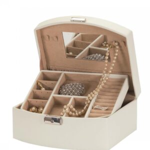 Ivory bonded leather jewellery case