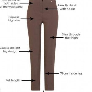 Robell Trousers Marie 78 Cm Grey 46