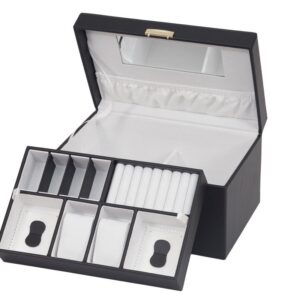 Katrina Black Bonded leather Jewel Case