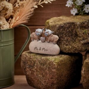Dougal Highl&Cow Couple Ornament Polyresin Me & Moo