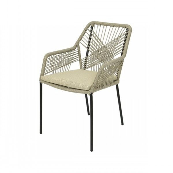 STACKING CHAIR SEVILLE PP ROPE OUTDOOR BEIGE 85CM