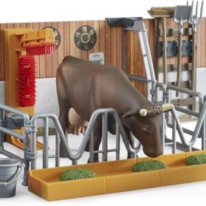 Cow And Calf Hutch With Farmer & Accessories