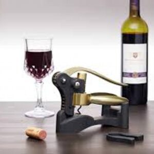 Deluxe Lever-Arm Corkscrew Set with Brass Finish