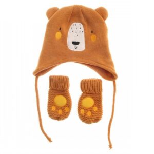 Brown Bear Hat And Mittens 12-24M