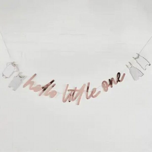 Rose Gold 'Hello Little One' Card Banner 2M