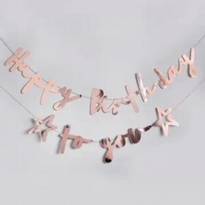 Rose Gold 'Happy Birthday To You' Card Banner X2 2M