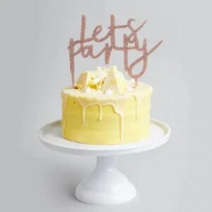 Rose Gold 'Let'S Party' Glitter Acrylic Cake Topper