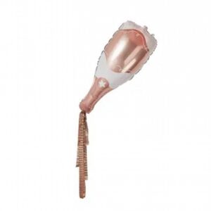 Rose Gold Champagne Bottle Foil Balloon & Tassels