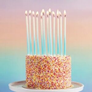 Blue Ombre Tall Skinny Candles - Pack Of 12