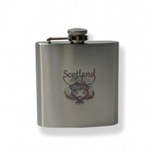 Highland Cow Scotland 6oz Hip Flask