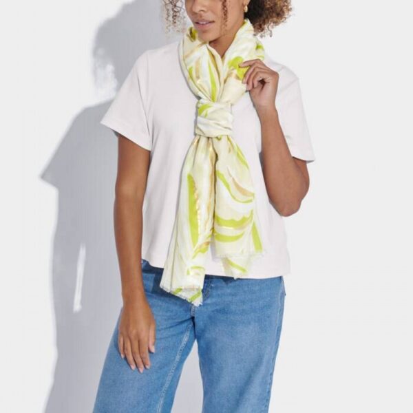 Foil Printed Scarf | Palm Leaf