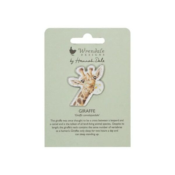 Giraffe Pin Badge - Flowers