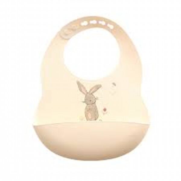 Catch It Silicone Bib Bunnies Cream