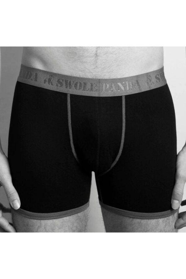 Black Bamboo Boxers Grey Band (S)