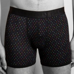Multi Dot Bamboo Boxers Black Band (S)