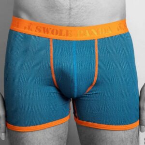 Blue Chevron Bamboo Boxers Orange Band  (S)