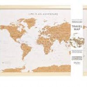 Travel Map World Medium White
