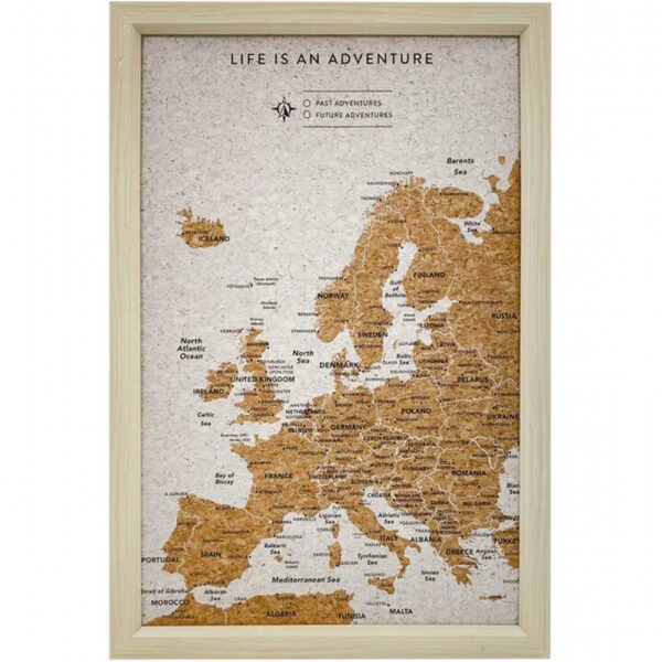 Travel Map Europe Small White