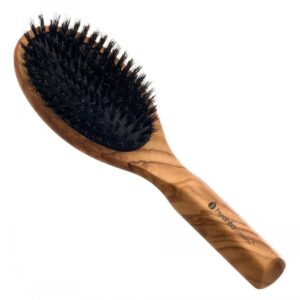Olive Wood Hair Brush With Wild Boar Bri
