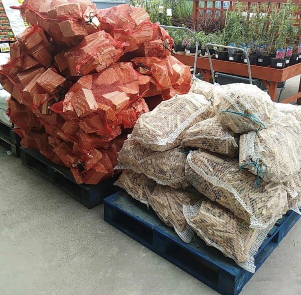 BAGS OF WOOD LOGS