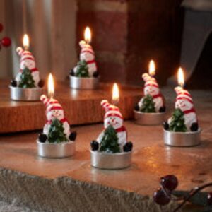 Snowman Tealight Candles - Set of 6