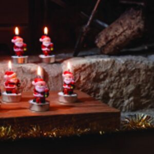Santa Tealight Candles - Set of 6