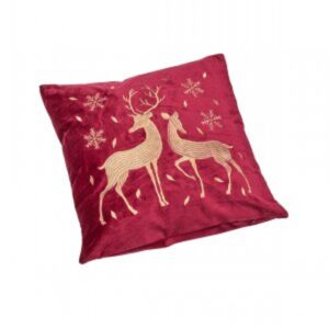 Reindeer Cushion - Ruby