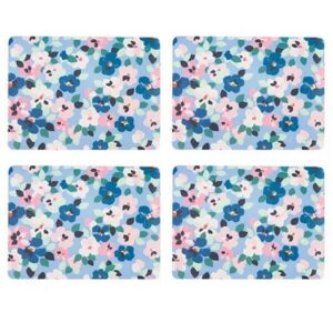 Ck Painted Pansies Blue 4Pk Cork Back Plac