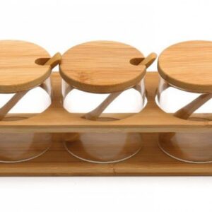 Bamboo 3 Jars In Holder