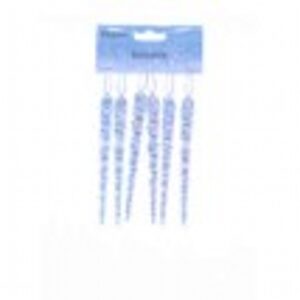 pack of 6 x 12cm clear iridescent icicle