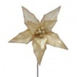 50cm champagne poinsettia with sequin stem
