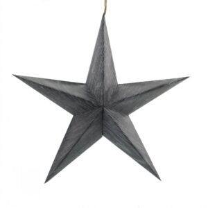 30cm hanging grey/white wash effect paper star