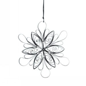 12cm hanging black paper snowflake
