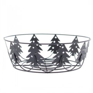 20cm black wire christmas tree bowl
