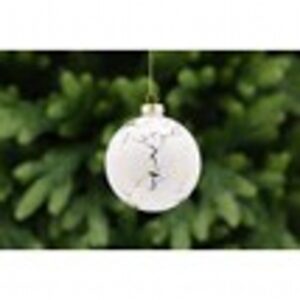 8cm cream glass ball with gold crackle effect
