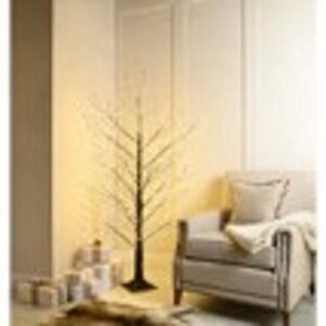 150cm lit microdot black tree - 900 warm white